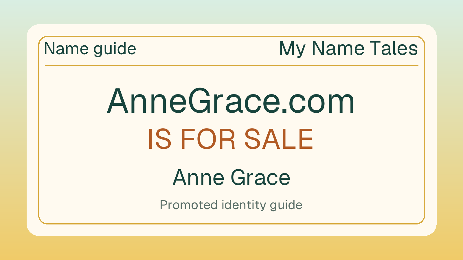 Anne Grace name guide — AnneGrace.com is for sale