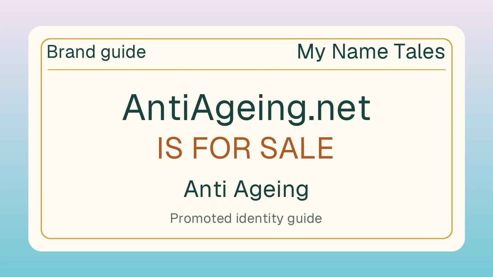 Anti Ageing brand guide — AntiAgeing.net is for sale