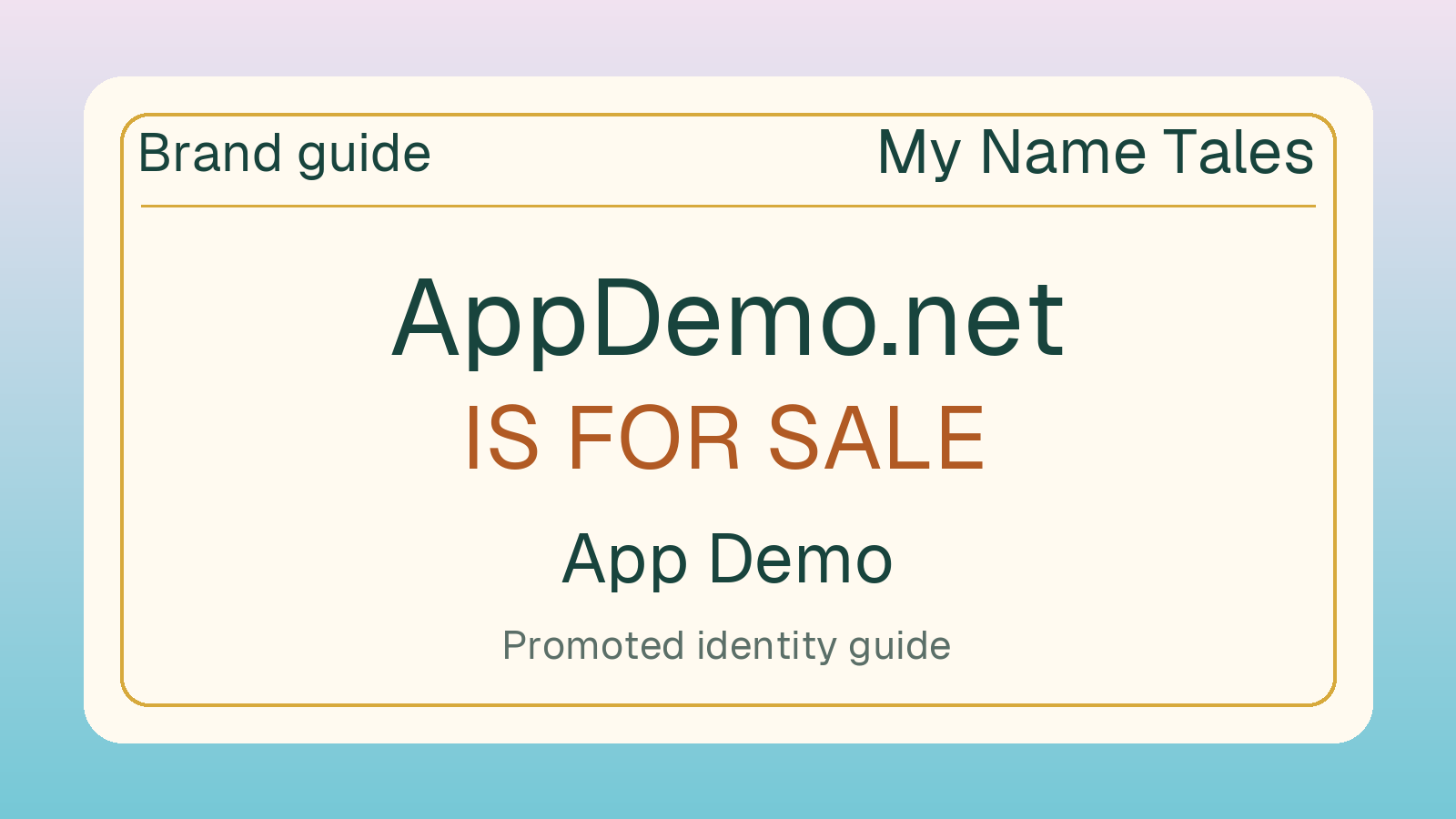App Demo brand guide — AppDemo.net is for sale