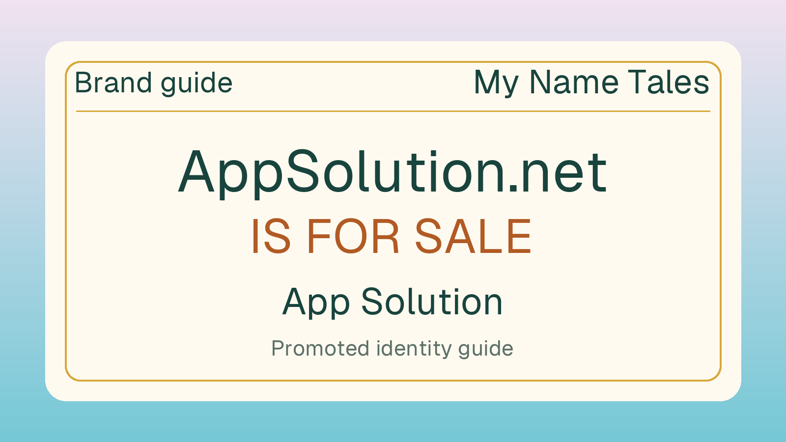 App Solution brand guide — AppSolution.net is for sale