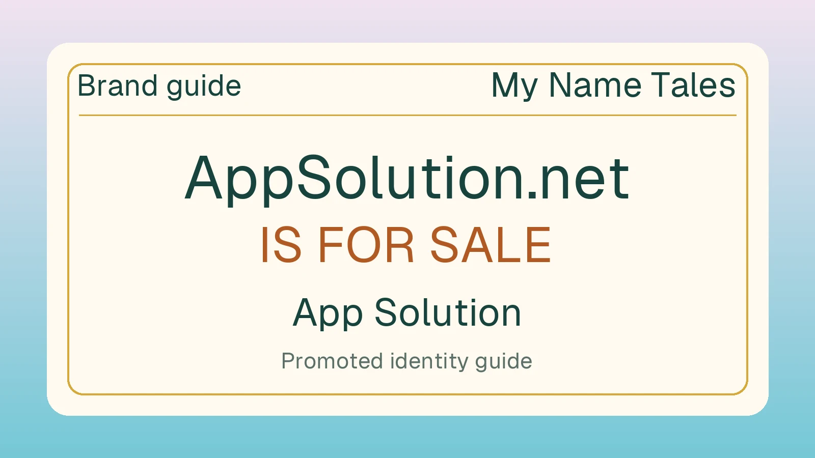 App Solution brand guide — AppSolution.net is for sale