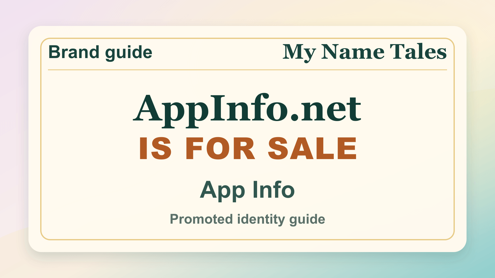 App Info identity guide image — AppInfo.net is for sale