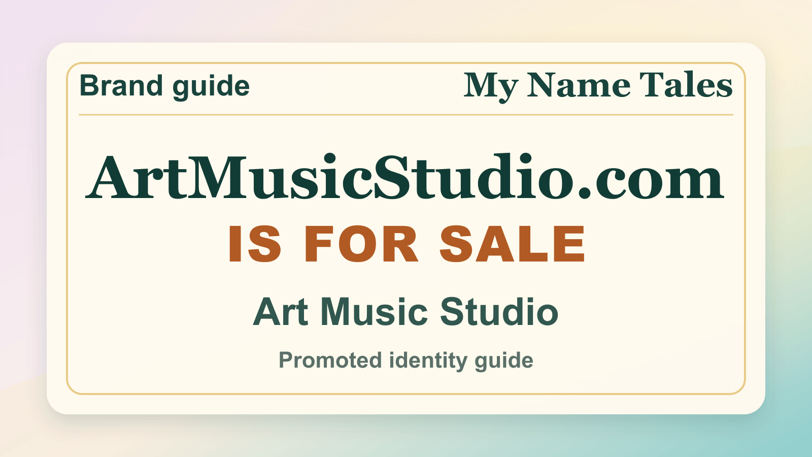 Art Music Studio identity guide image — ArtMusicStudio.com is for sale
