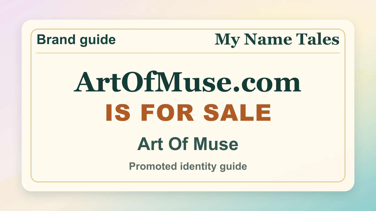 Art Of Muse brandable domain guide thumbnail on My Name Tales
