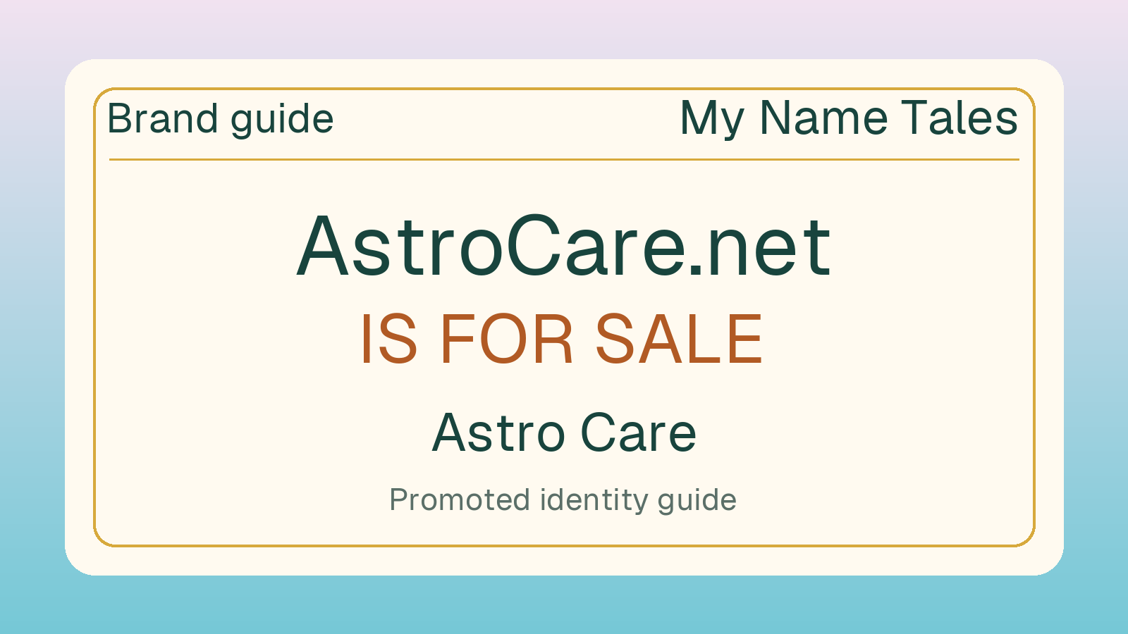 Astro Care brand guide — AstroCare.net is for sale
