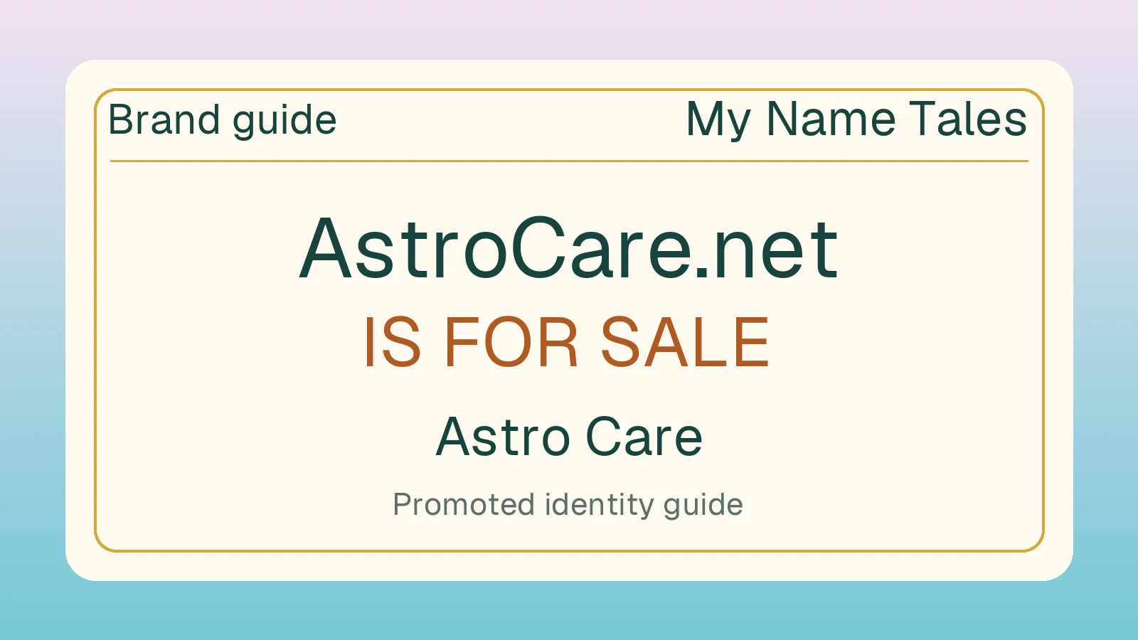 Astro Care brand guide — AstroCare.net is for sale