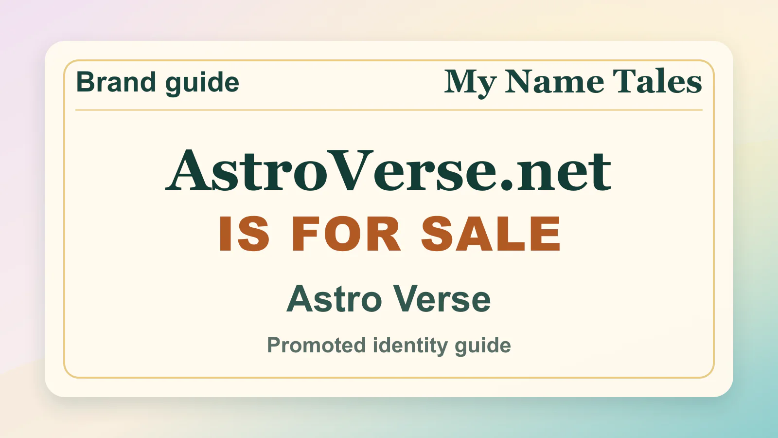 Astro Verse brandable domain guide thumbnail on My Name Tales