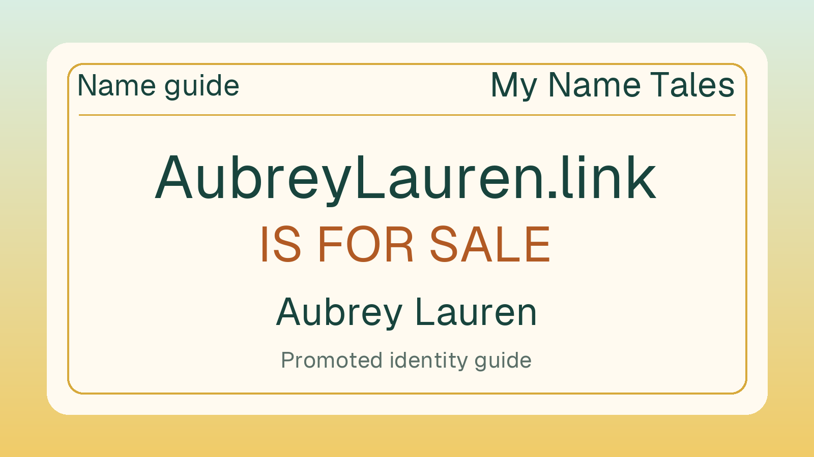 Aubrey Lauren name guide — AubreyLauren.link is for sale