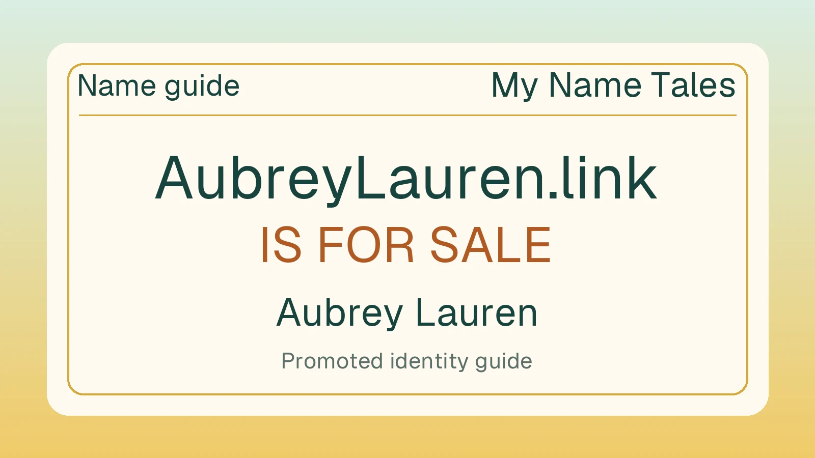 Aubrey Lauren name guide — AubreyLauren.link is for sale