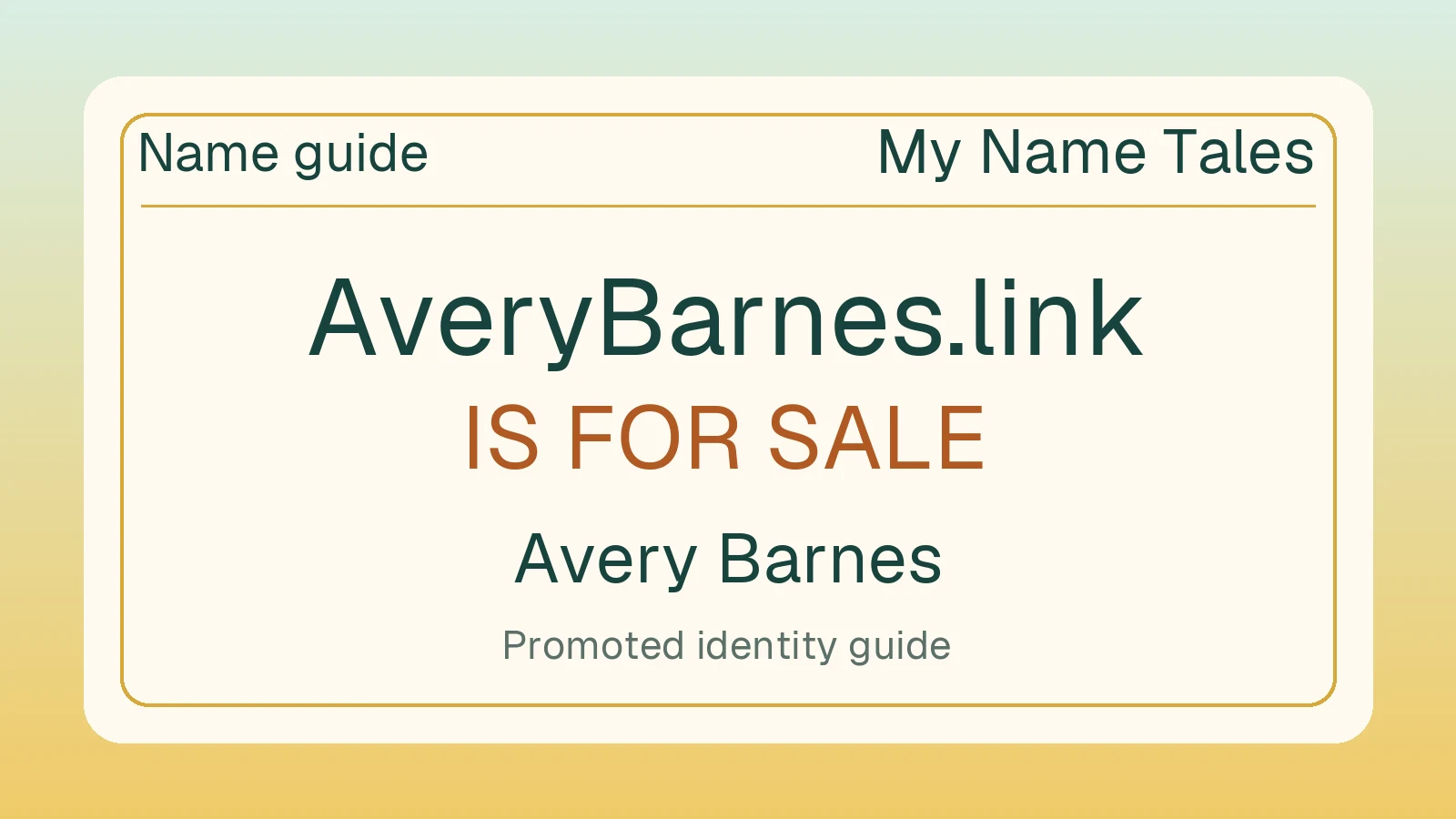 Avery Barnes name guide — AveryBarnes.link is for sale