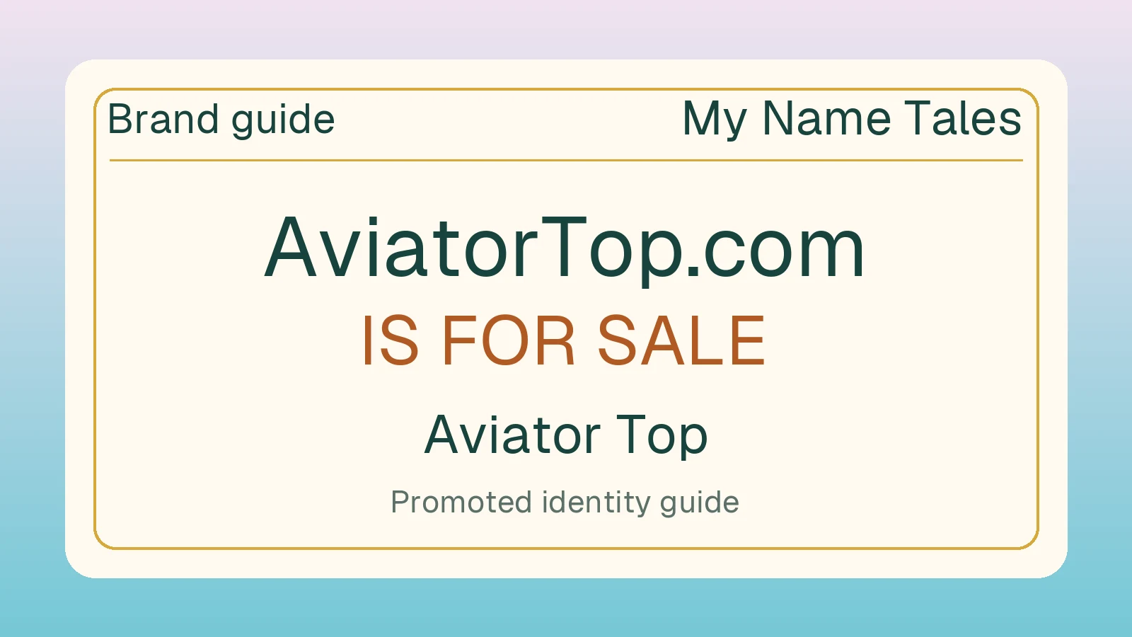 Aviator Top brand guide — AviatorTop.com is for sale