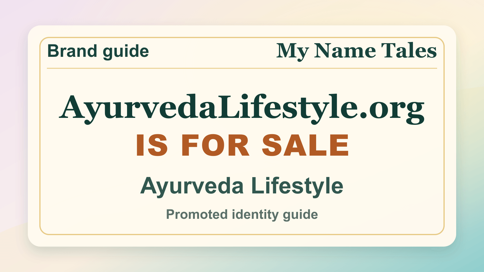 Ayurveda Lifestyle identity guide image — AyurvedaLifestyle.org is for sale