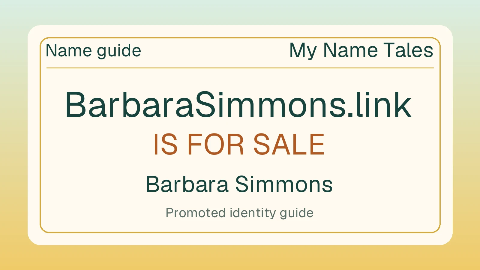 Barbara Simmons name guide — BarbaraSimmons.link is for sale