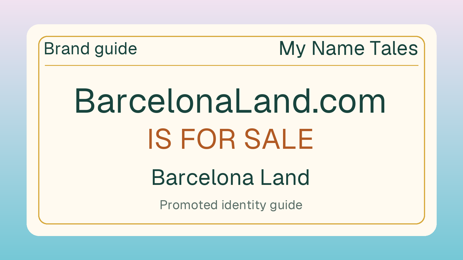 Barcelona Land brand guide — BarcelonaLand.com is for sale
