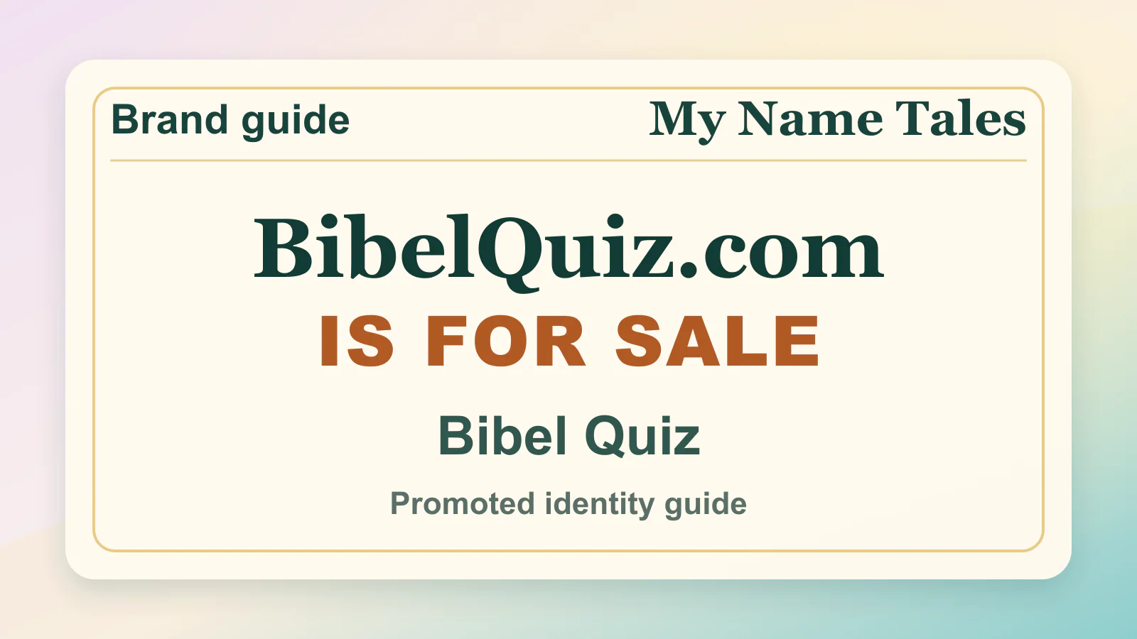 Bibel Quiz brandable domain guide thumbnail on My Name Tales