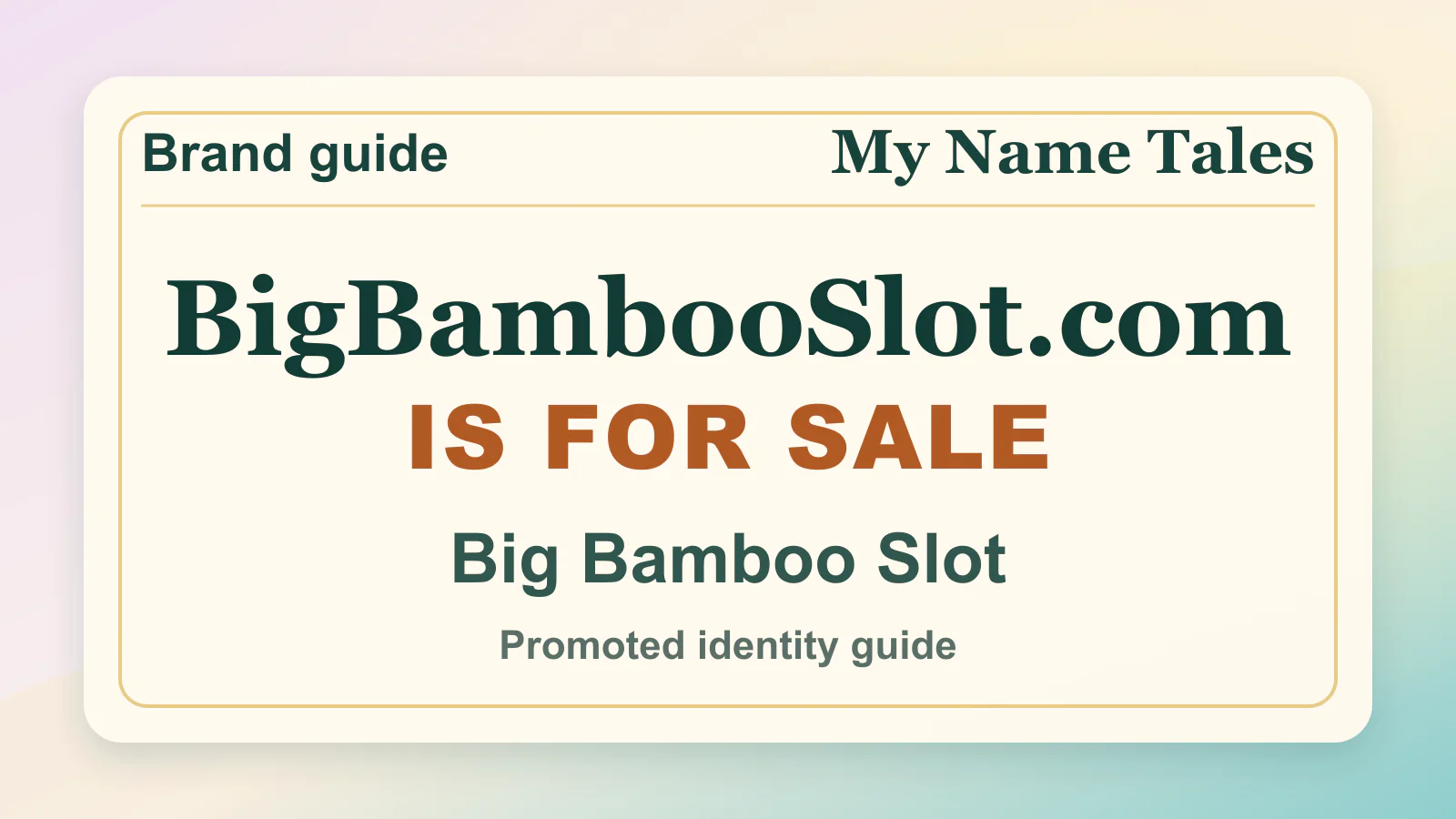Big Bamboo Slot brandable domain guide thumbnail on My Name Tales