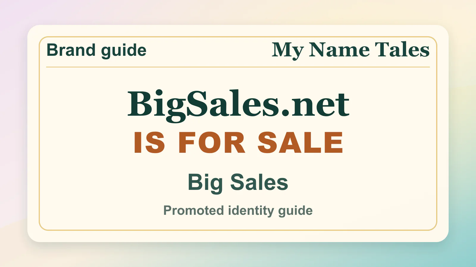 Big Sales brandable domain guide thumbnail on My Name Tales