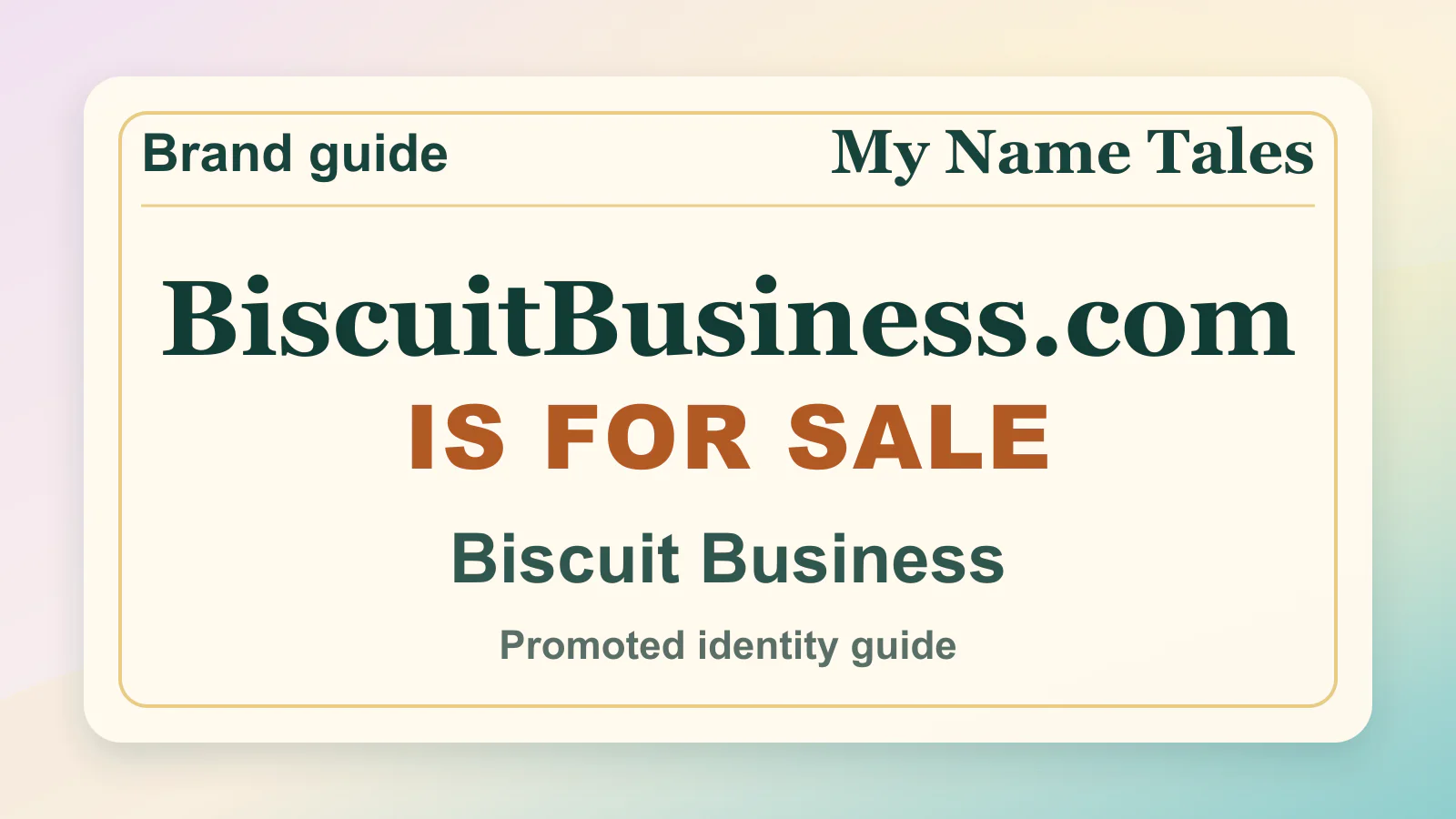 Biscuit Business brandable domain guide thumbnail on My Name Tales