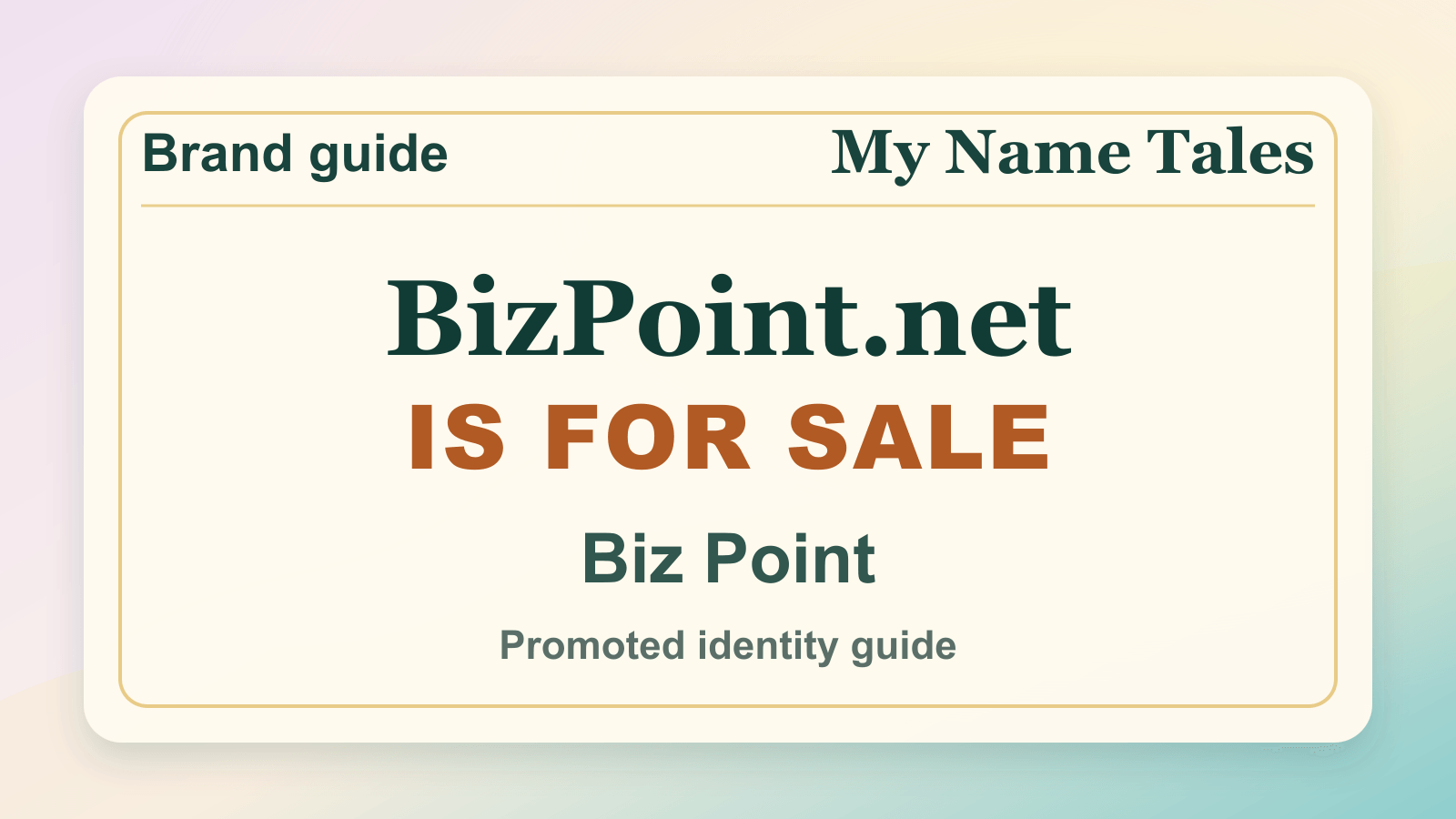 Biz Point identity guide image — BizPoint.net is for sale