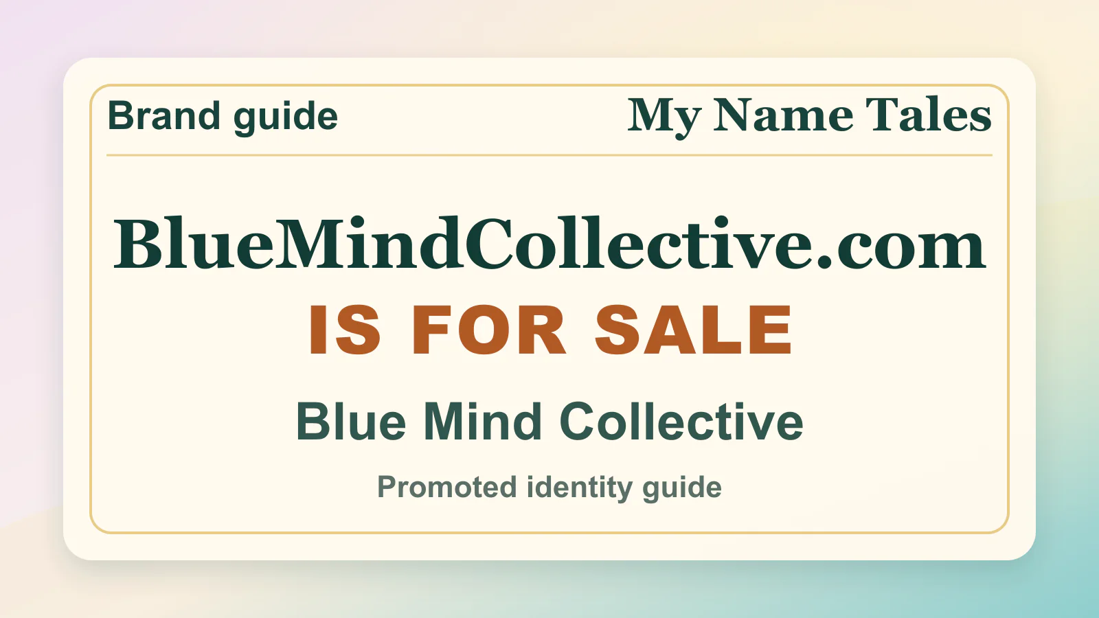 Blue Mind Collective brandable domain guide thumbnail on My Name Tales