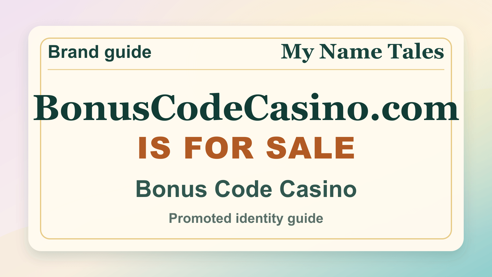 Bonus Code Casino identity guide image — BonusCodeCasino.com is for sale