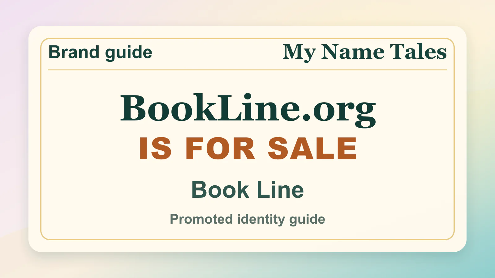 Book Line brandable domain guide thumbnail on My Name Tales