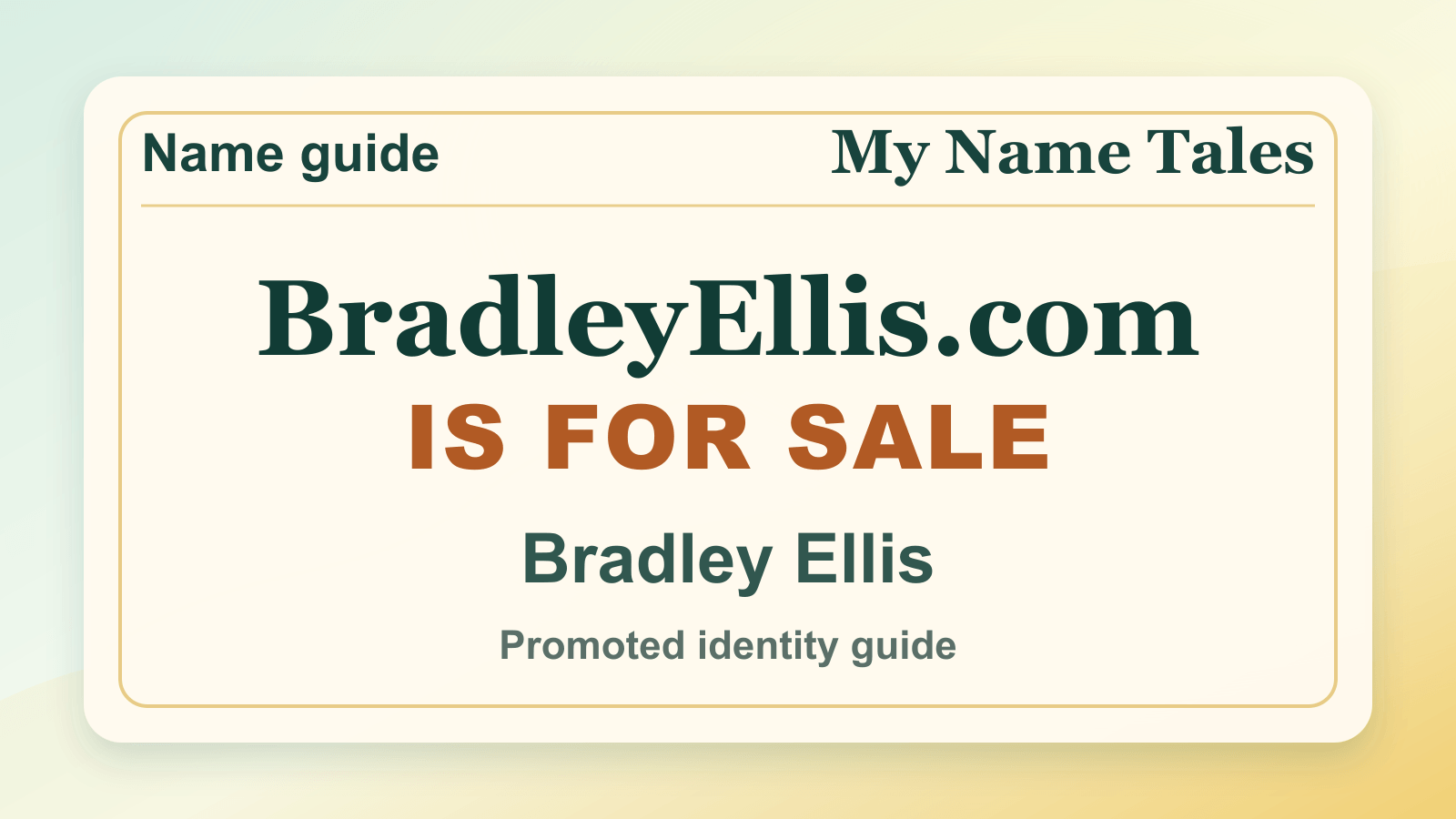 Bradley Ellis identity guide image — BradleyEllis.com is for sale