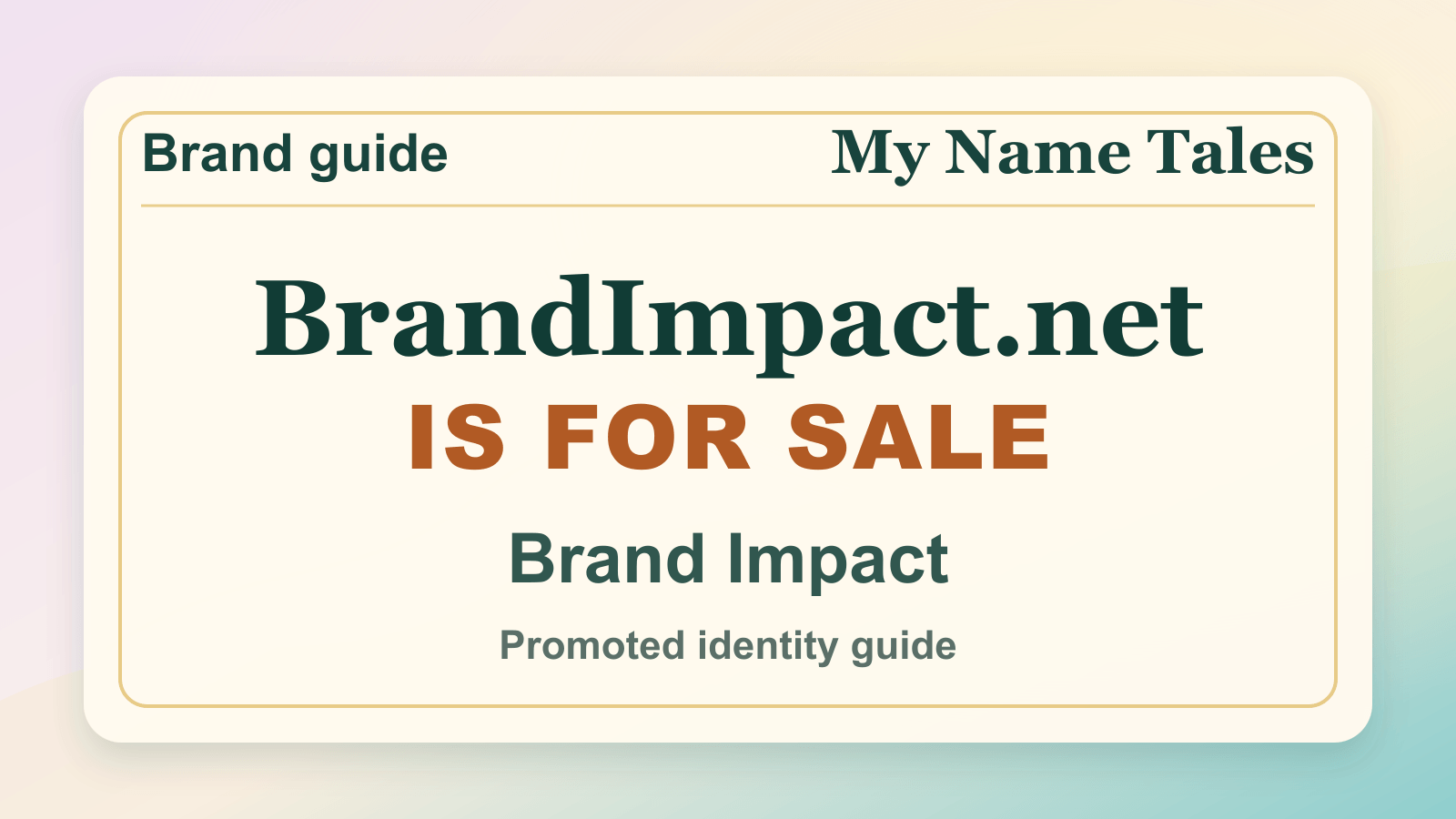 Brand Impact identity guide image — BrandImpact.net is for sale