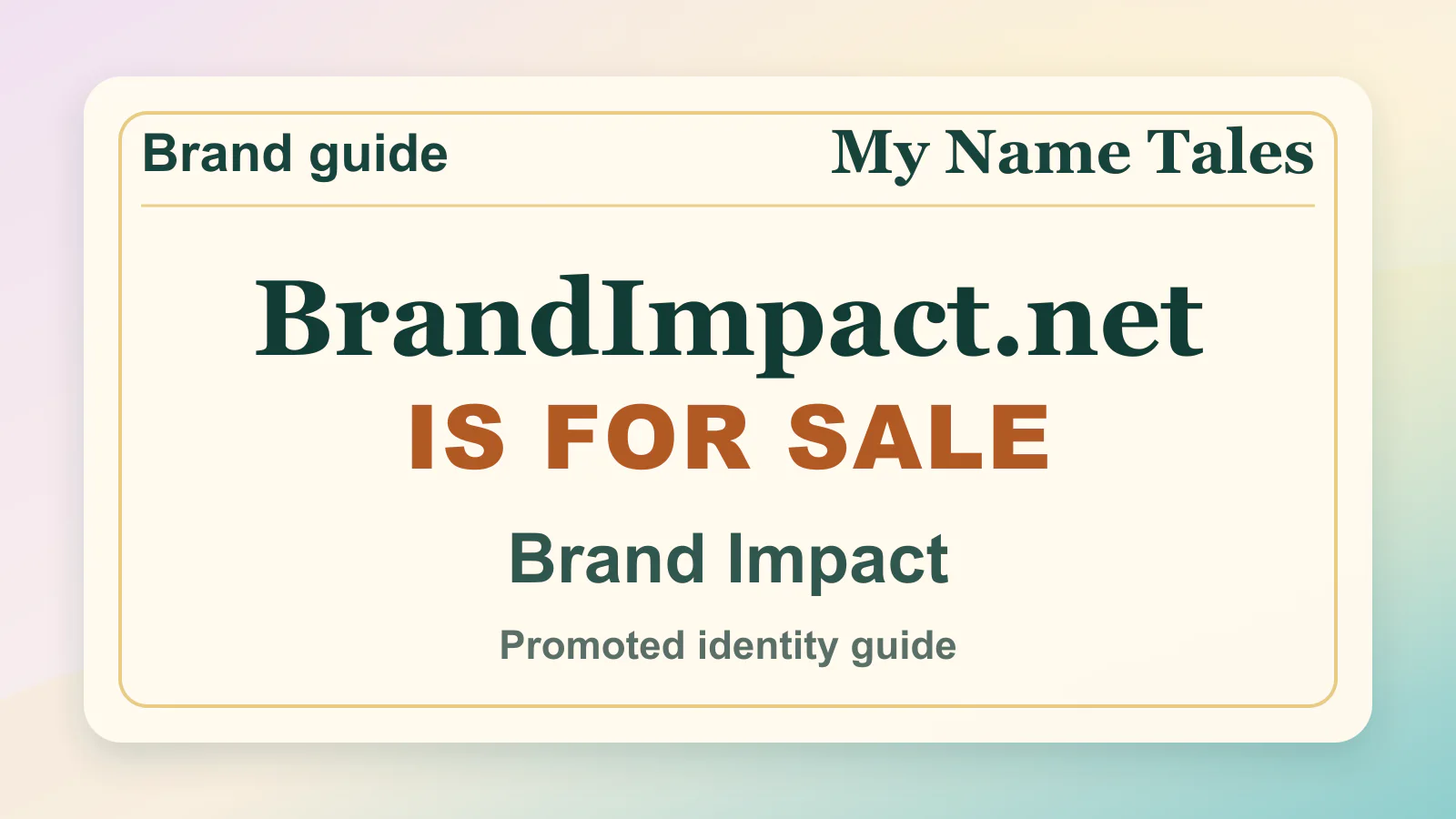Brand Impact brandable domain guide thumbnail on My Name Tales