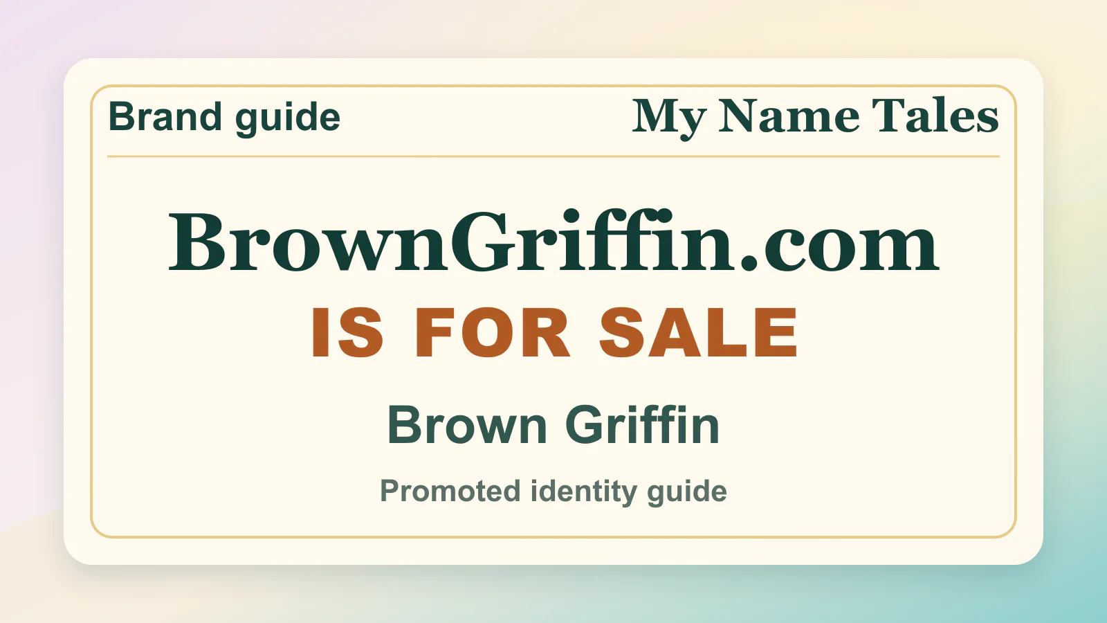 Brown Griffin brandable domain guide thumbnail on My Name Tales