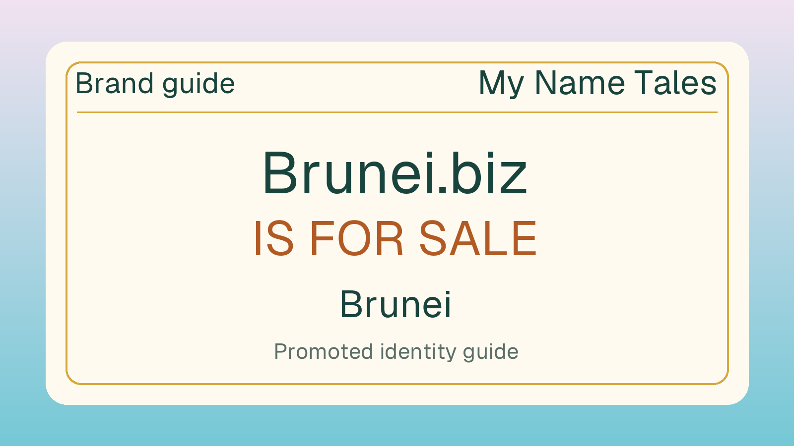 Brunei brand guide — Brunei.biz is for sale