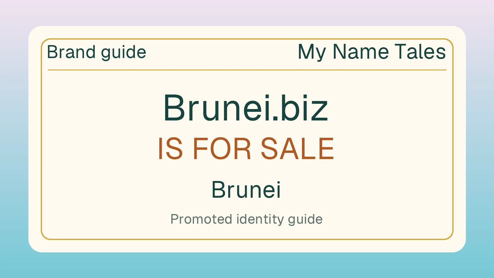 Brunei brand guide — Brunei.biz is for sale