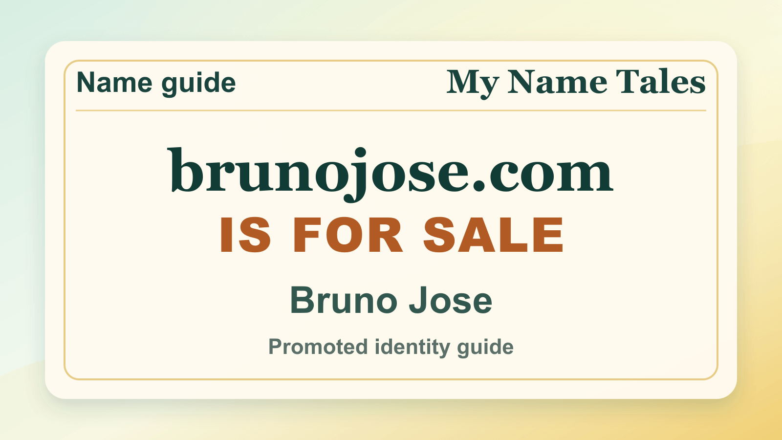 Bruno Jose identity guide image — BrunoJose.com is for sale