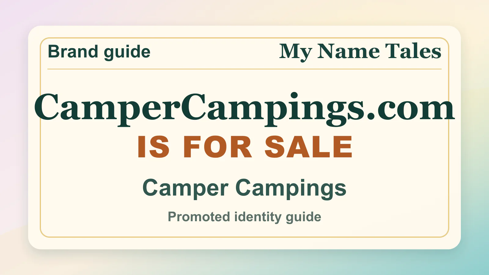 Camper Campings brandable domain guide thumbnail on My Name Tales