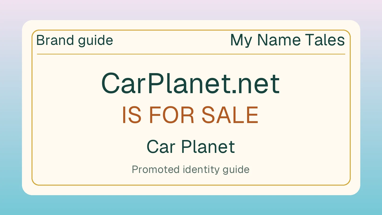 Car Planet brand guide — CarPlanet.net is for sale