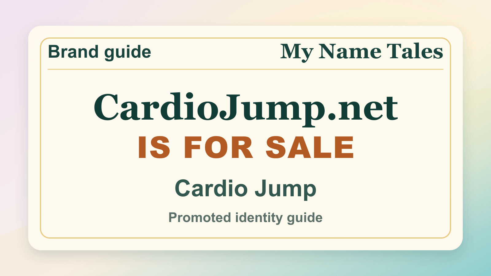 Cardio Jump identity guide image — CardioJump.net is for sale