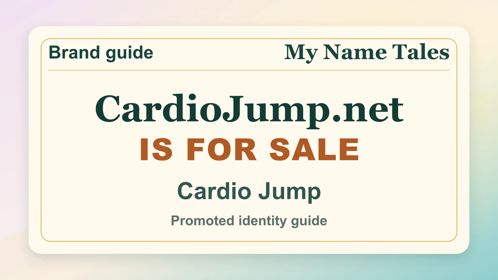 Cardio Jump brandable domain guide thumbnail on My Name Tales
