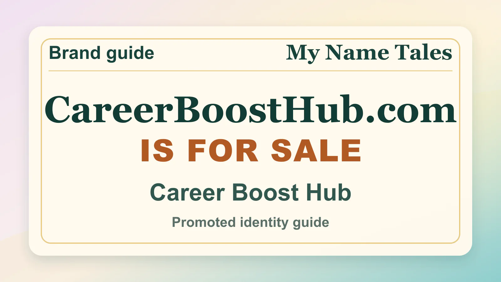 Career Boost Hub brandable domain guide thumbnail on My Name Tales