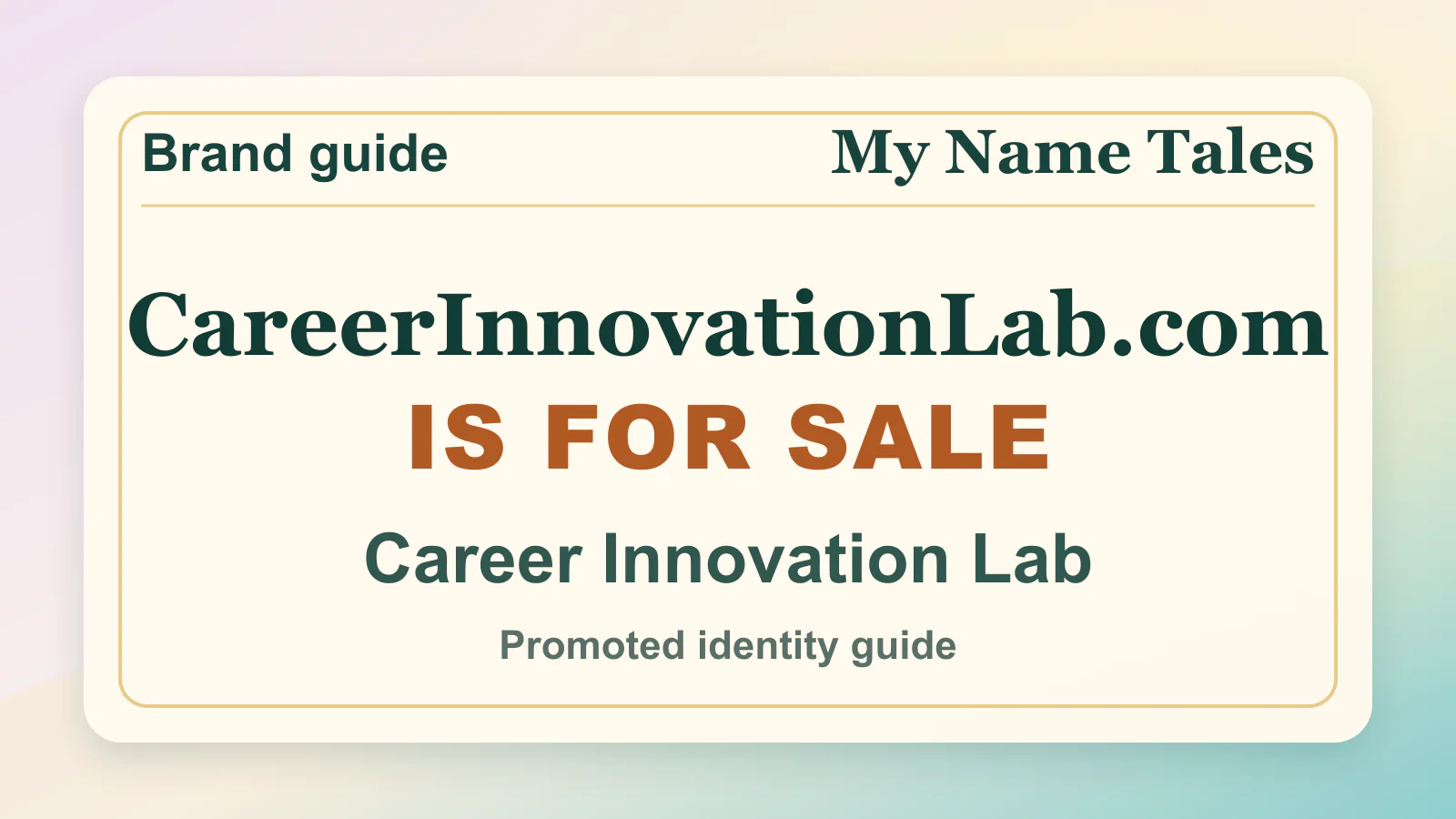 Career Innovation Lab brandable domain guide thumbnail on My Name Tales