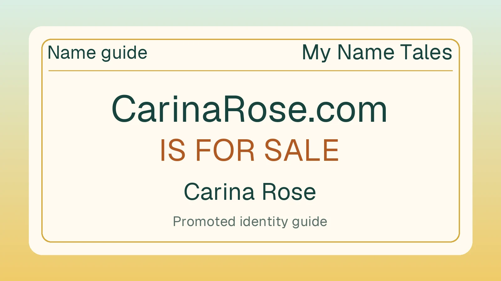 Carina Rose name guide — CarinaRose.com is for sale