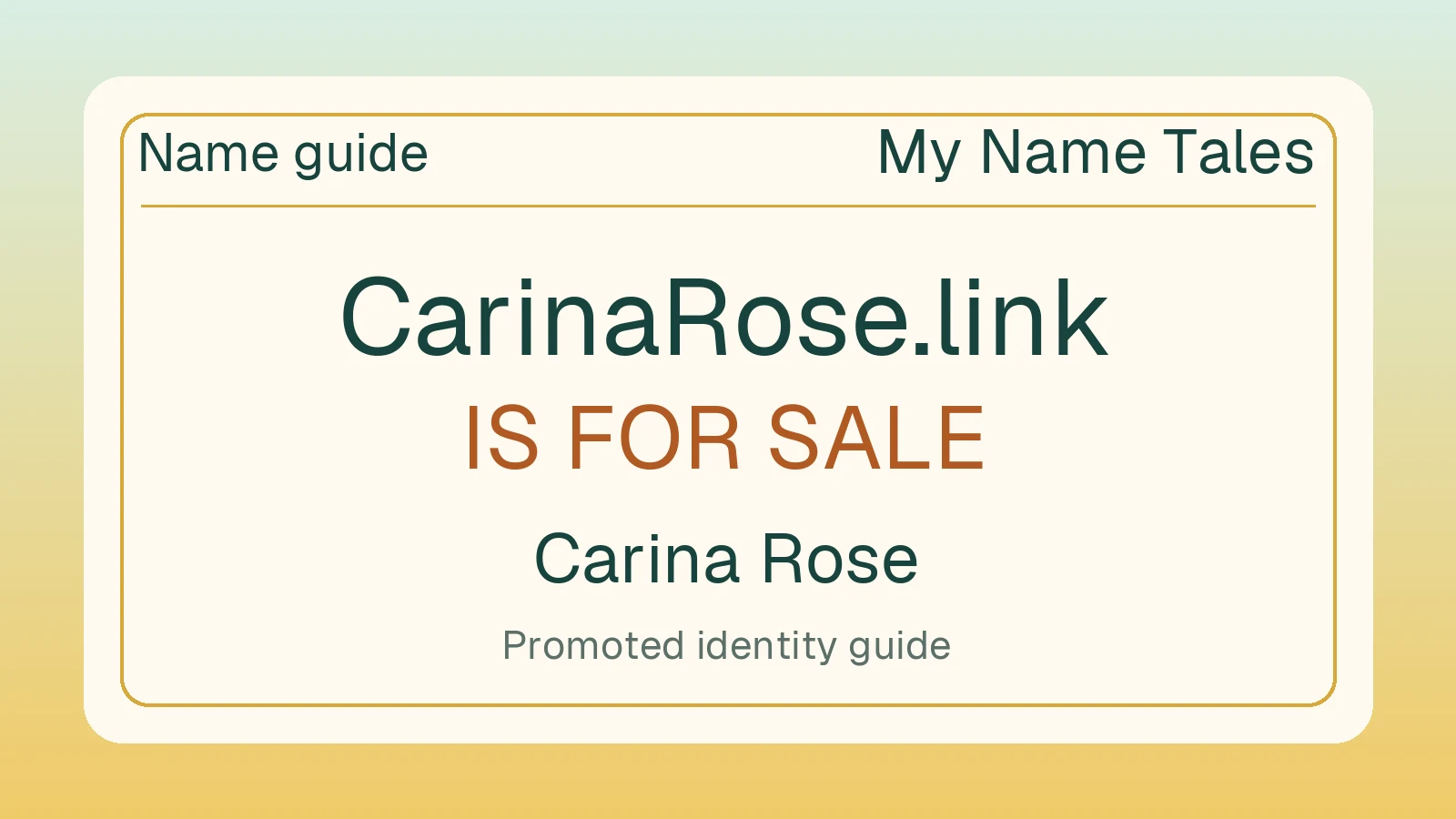 Carina Rose name guide — CarinaRose.link is for sale