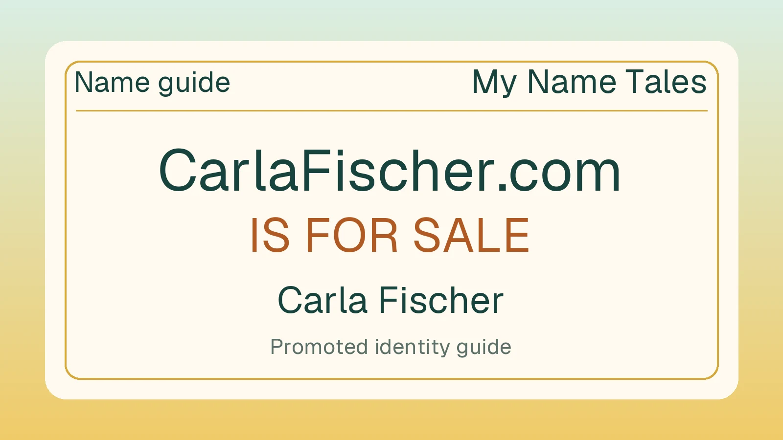 Carla Fischer name guide — CarlaFischer.com is for sale
