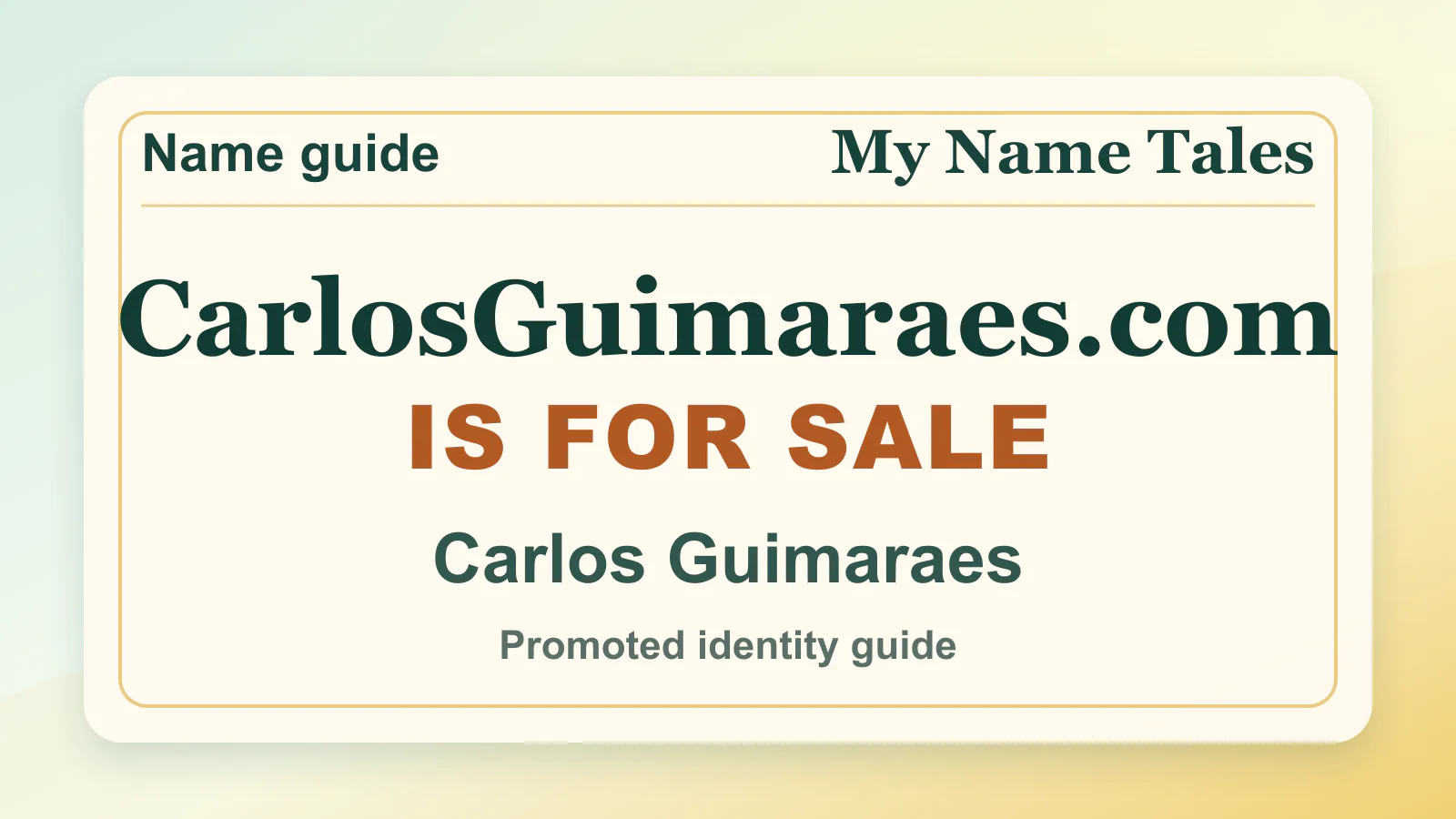 Carlos Guimaraes personal name guide thumbnail on My Name Tales