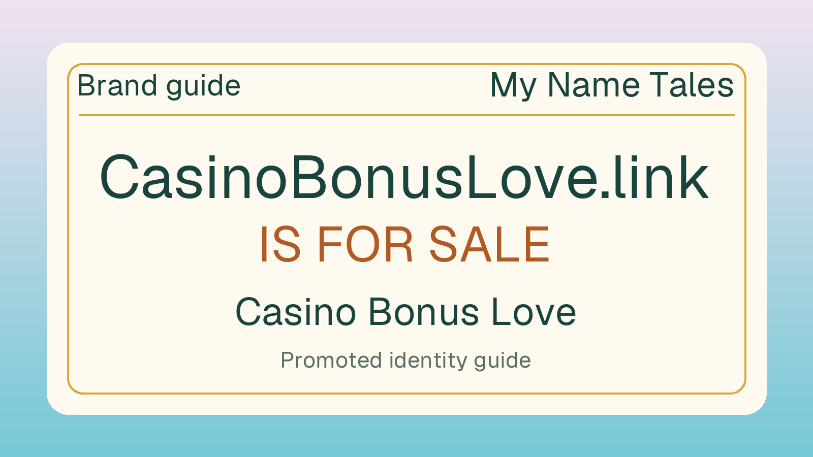 Casino Bonus Love brand guide — CasinoBonusLove.link is for sale