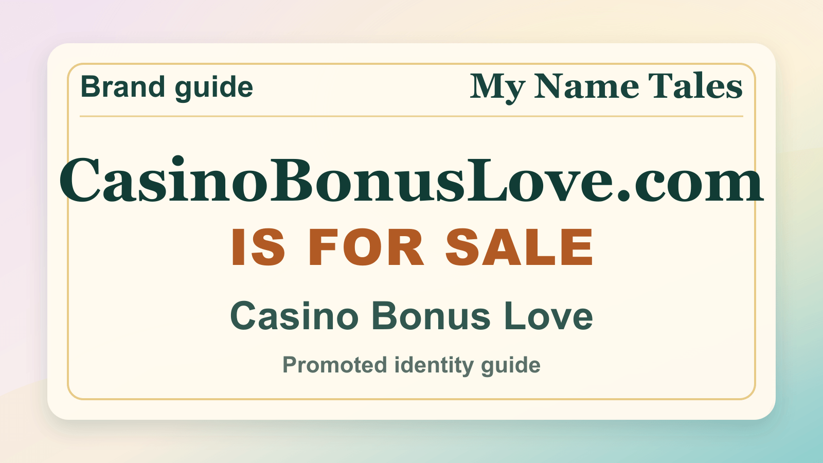Casino Bonus Love identity guide image — CasinoBonusLove.com is for sale