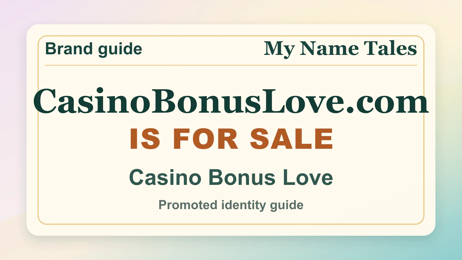 Casino Bonus Love brandable domain guide thumbnail on My Name Tales