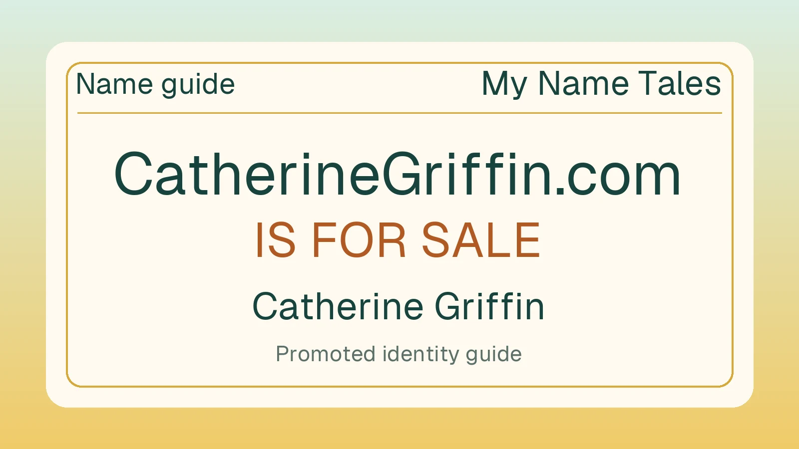 Catherine Griffin name guide — CatherineGriffin.com is for sale