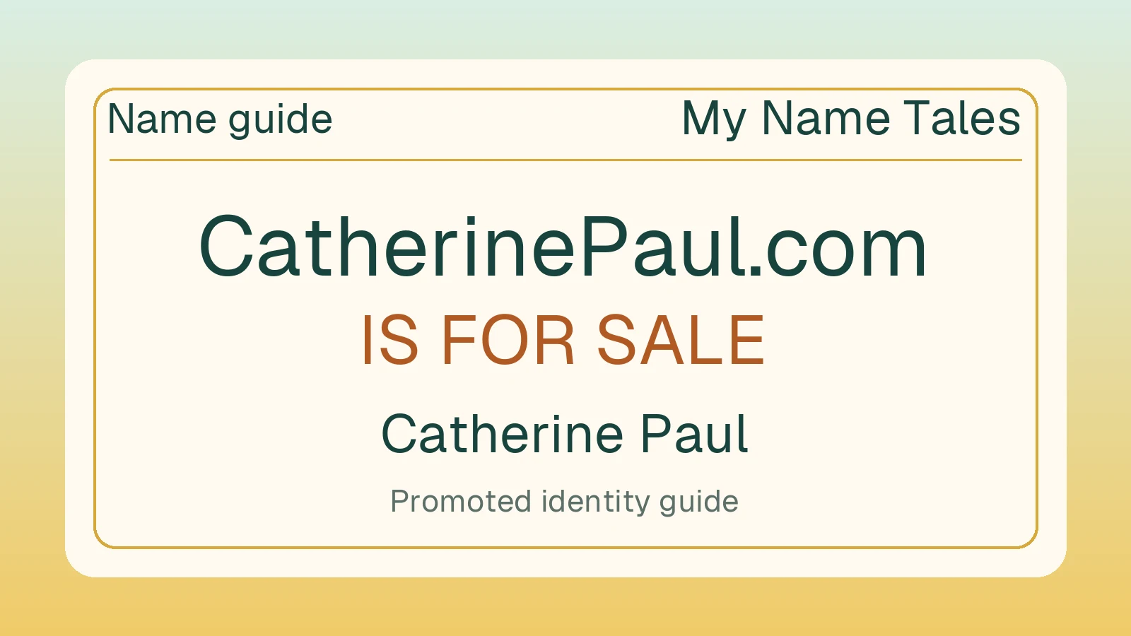 Catherine Paul name guide — CatherinePaul.com is for sale