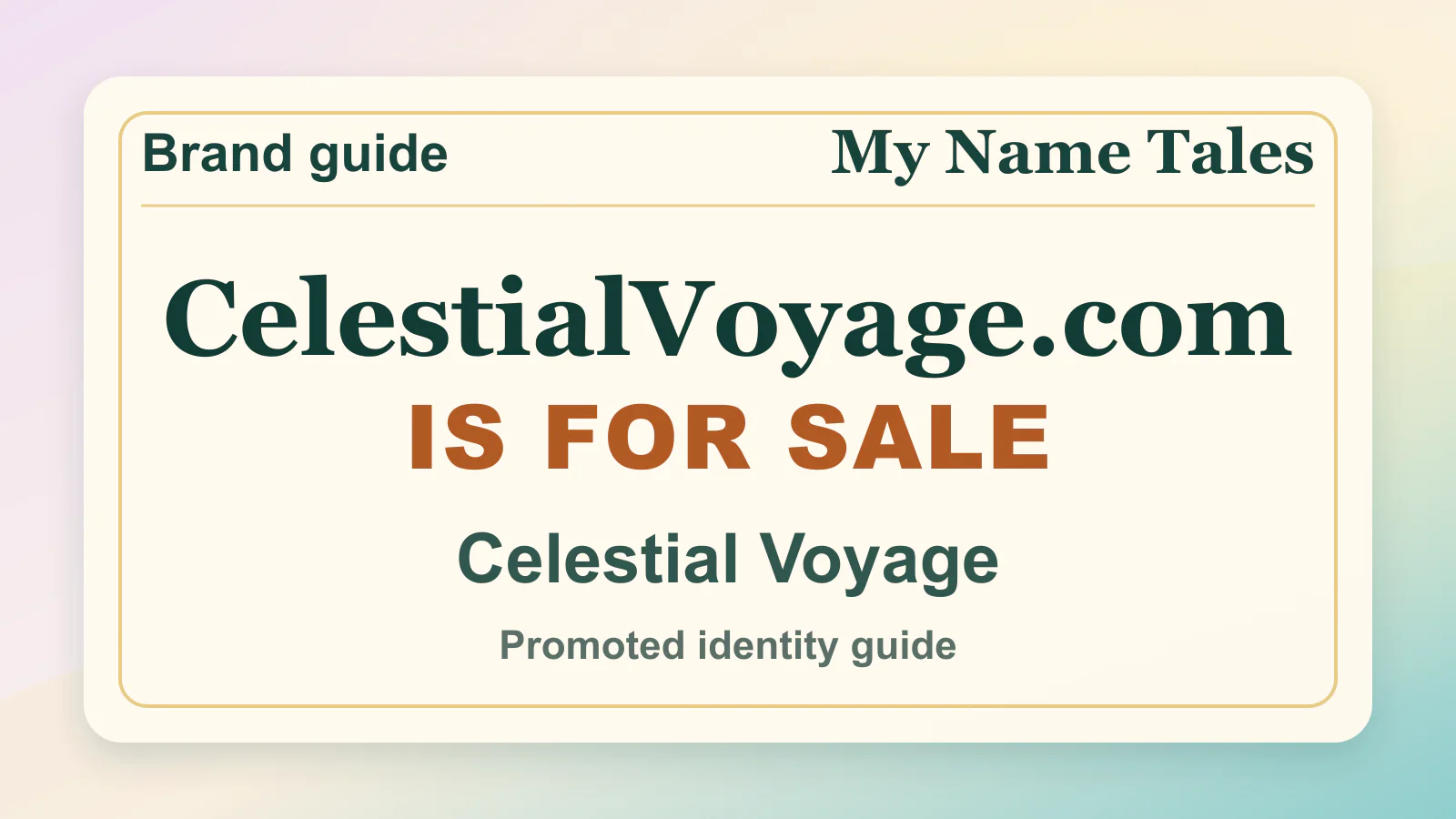 Celestial Voyage brandable domain guide thumbnail on My Name Tales