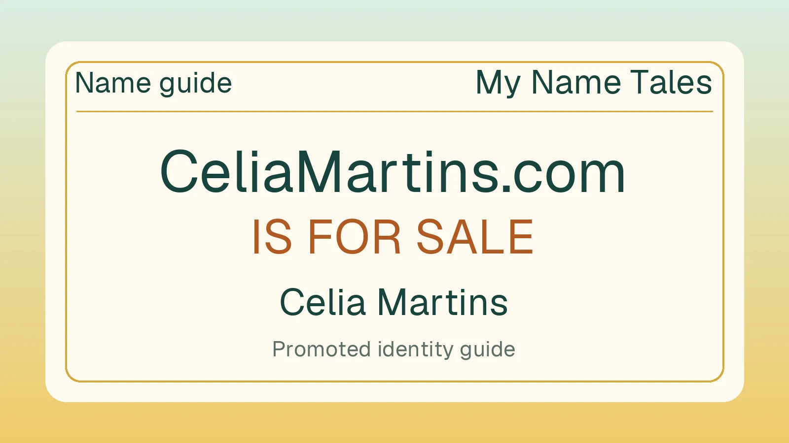 Celia Martins name guide — CeliaMartins.com is for sale